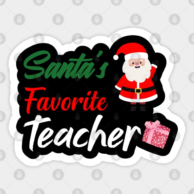 Santa's Favorite TEACHER Family Christmas shirt Sticker by boufart